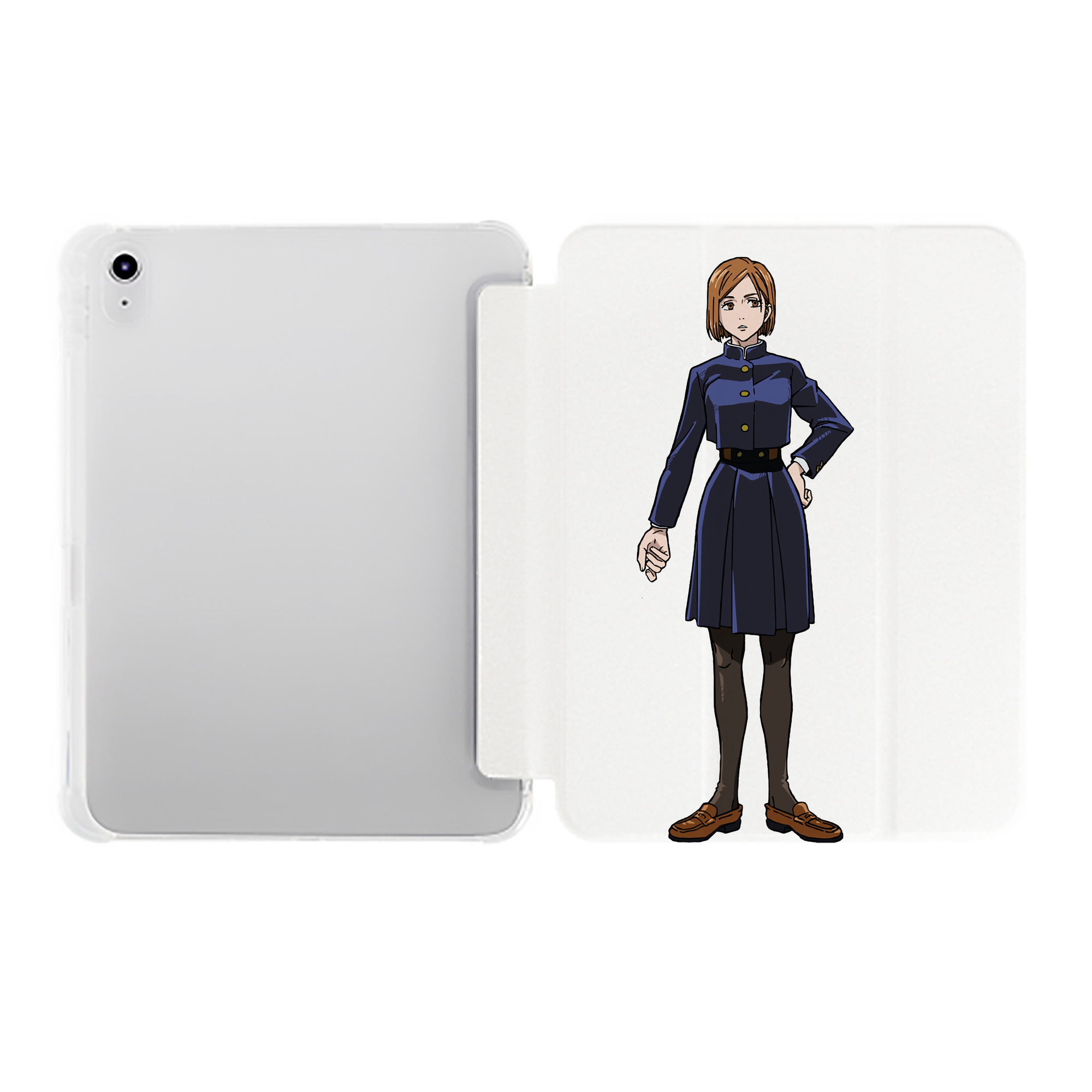（画像用） 呪術廻戦 Jujutsu Kaisen IPad ケース ペン収納付き 三つ折りスタンド PUレザー×シリコン 対応機種9.5/10.5/10.9インチ
